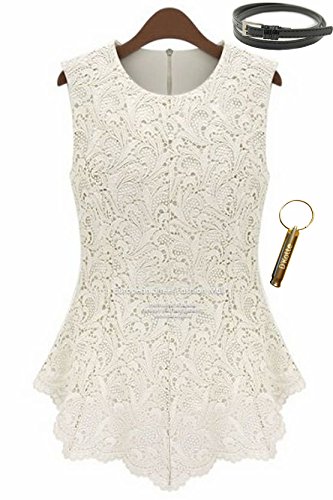 (ディーコッテ) D'Kotte 透かしレース Ａライン チュニック ワンピース レース編み レース ノースリーブ タンクトップ