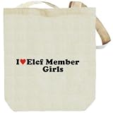I LOVE Elcf Member GIRLS Beige Canvas Tote Bag Unisex