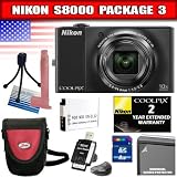 Nikon Coolpix S8000 14.2MP Digital Camera with 10x Optical Vibration Reduction (VR) Zoom and 3.0