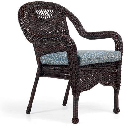 Prospect Hill Weather-Resistant Outdoor Resin Wicker Dining Chair with Powder-Coated Aluminum Frames in Chocolate