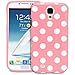 Galaxy S4 Case - Fosmon DURA Series SLIM-Fit Case Protective Skin Cover for Samsung Galaxy S4 IV / I9500 - Polka Dots (Baby Pink)