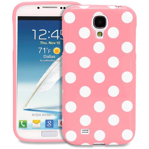 Galaxy S4 Case - Fosmon DURA Series SLIM-Fit Case Protective Skin Cover for Samsung Galaxy S4 IV / I9500 - Polka Dots (Baby Pink)