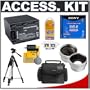 Deluxe Accessory Kit with Spare NP-FH100 Battery + 2x Telephoto Lens + 0.5x Wide Angle Lens + Case + Tripod + DVD 3-Pack for Sony Handycam Compact DVD-R Camcorders