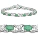 Sporting Goods : 7.30 Carat Genuine Emerald Ovals & Diamond Silver Bracelet