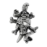 Stainless Steel Pirate Death or Glory Skull Pendant Amulet