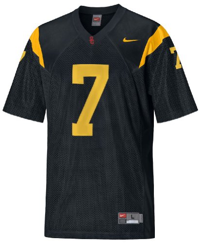 USC Trojans #7 Black Football Jersey By Nike (M=40)
