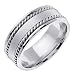Flat Surface Braided Men's 8 mm Platinum Comfort Fit Wedding Band