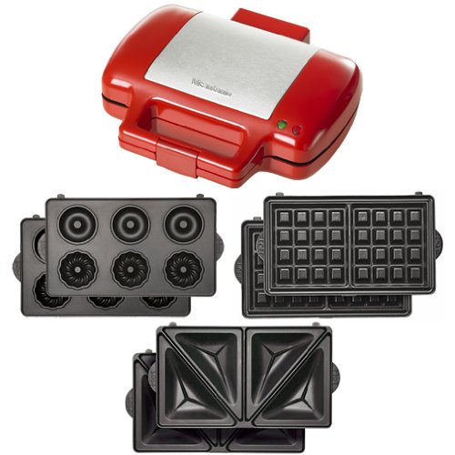 【2010年限定モデル】 Vitantonio ワッフル&ホットサンドベーカー プレミアムセット 【ドーナツ & ワッフル & ホットサンドプレート】 レッド VWH-4200-R