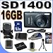 Canon PowerShot SD1400IS 14.1 MP Digital Camera w/4x Wide Angle Optical IS Zoom (Black) 16GB BP4L Battery/Charger BigVALUEInc Accessory Saver HD Bundle