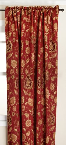 Renaissance Home Fashion Melbourne Chenille Panel, Burgundy, 52-Inch by 63-Inch