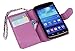 The Friendly Swede Basics PU Leather Stand Wallet Case for Samsung Galaxy S4 Active i9295 (Purple Leopard)