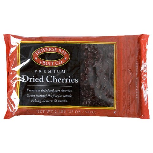 Traverse Bay Dried Fruit, Dried Cherries, 2-Pound Bags (Pack of 2)
