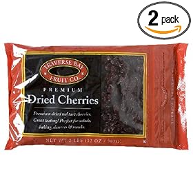 Traverse Bay Fruit Co. Dried Cherries, 2-Pound Bags (Pack of 2)