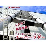 最高3.8m/新型スーパーラダー/コンパクトアルミ伸縮はしご