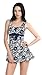 MiYang Women's Bowknot Printing Skirt Spa Swimsuit Padded Bathing Swimwear, Navy(one piece), X-Large(US Size14-16)