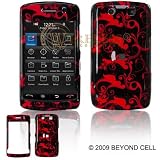 BlackBerry Storm2 9550 PDA Cell Phone Red/Black Floral Swirls Design Protective Case Faceplate Cover + Free LiveMyLife Wristband pda-cell-phones BlackBerry Storm2 9550 PDA Cell Phone Red/Black Floral Swirls Design Protective Case Faceplate Cover + Free LiveMyLife Wristband