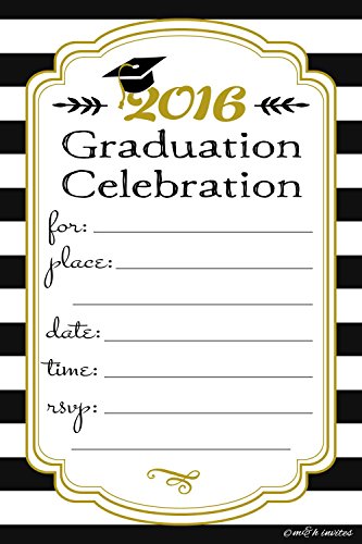 Graduation Invitations 2016 - Fill In Style (20 Count) With Envelopes