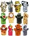 PlushPups Set of 12 Zoo Hand Puppets