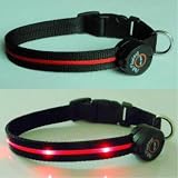 Dog Collar with Red LED Lights, Multi-Function, Large