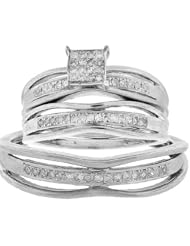 0.30CTW DIAMOND MICRO PAVE TRIO SET