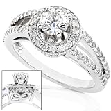 1.00ctw Round Brilliant Diamond Engagement Ring in 14k White Gold (HI/I1)