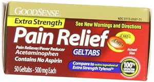 Good Sense Acetaminophen Pain Reliever/Fever Reducer 500 mg Geltabs, 50-count