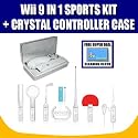 Nintendo Wii 9 in 1 Sports Pack and Crystal Controller Case with Complimentary FREE Exclusive Super Deal Micro Fiber Cleaning Cloth