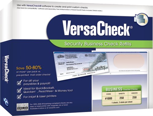 VersaCheck Form # 1000 Business Voucher Check, Burgundy Graduated,250 Sheets/250 Checks