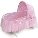 Pink Gingham Doll Cradle with Hood
