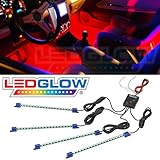 4pc. Red LED Interior Underdash Lighting Kit