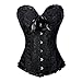 Senchanting Women's Satin Lace up Overbust Corset Bustier Plus Size + G-string