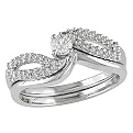 14KW 1/4ct TDW (.10ct Center) Set of Bridal Rings, I1-I2