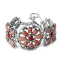 Carolyn Pollack Sterling Silver Coral Clusters Flamenco Bracelet