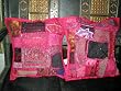 Indian Gift Idea- 2 Pink Sari Toss Pillow Cushion Covers and Free Shipping