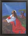 African American Black Jesus Praying Religious Picture Black Framed Art Print