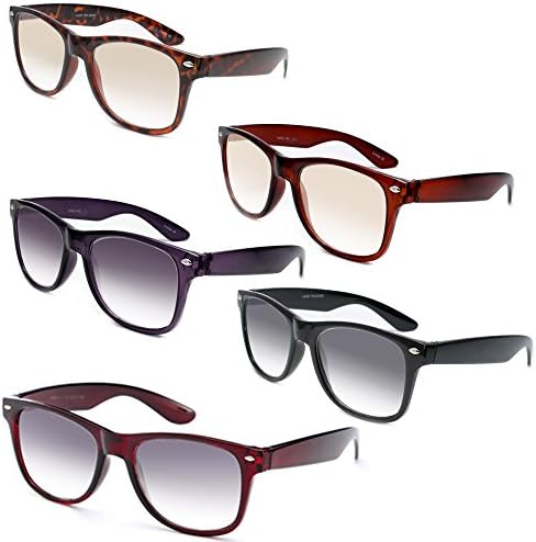 Newbee Fashion® - 5 Pack Colors IG Wayfarer Style Comfortable Stylish Simple Sun Readers