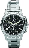 Fossil Dean Stainless Steel Bracelet Black Analog Dial Chronograph Mens Watch FS4542