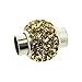 Beads Direct USA Kumihimo / Leather Rope End Cap / Magnetic Clasp (2 Sets) with Crystal Pave, Hole: 6mm
