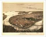 Historic Boston, Massachusetts, c. 1877, Town View Map (M) (WS)