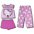 Hello Kitty "Hearts and Roses" 3 piece Pajama set for Girls