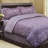 Purple Lavender Scroll Girls Teens Full Comforter Sheet 8 Piece Bed Bag Set