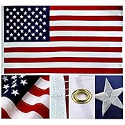 Shop72- U.S. Nylon Flag American Flag USA Flag 3 x 5 - 210D Oxford Embroidered Stars Sewn Stripes Canvas Header Brass Grommet Wind Side Double Stitch