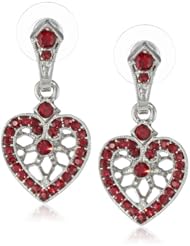 1928 Jewelry "Heart of Hearts" Heart Post Earrings