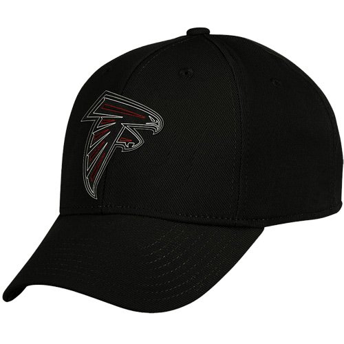 NFL Men's Atlanta Falcons End Zone Black Structured Flex Hat - Tw90Z (Black, Large/X-Large)