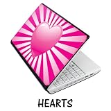 Netbook Skins Fits Acer, Asus, MSI, HP, Samsung - Hearts Pink