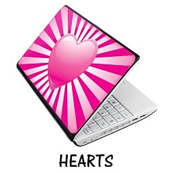 Netbook Skins Fits Acer, Asus, MSI, HP, Samsung - Hearts Pink