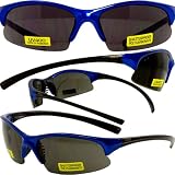 ALPHA SAFETY GLASSES UV400 SUNGLASSES ANSI Z87.1 EYE PROTECTION BLUE FRAME