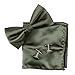 EBC1E01 Multicolored Soild Silk Pre-tied Bowtie Cufflinks Handky Set By Epoint