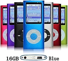 G.G.Martinsen 16 GB Blue Portable MP3/MP4 Player with Multi-lingual OS , Multi-Functional MP3 Player / MP4 Player with Mini USB Port, Voice Recorder , Media Player , E-book reader (Blue)