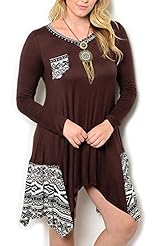 Plus Size Polyester/Spandex Flowy  Dress